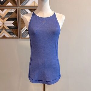 Lululemon Time To Sweat Running Tank Top Heathered Moroccan Blue / White 2